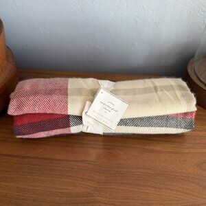 Pottery Barn McKinley Plaid Throw Blanket Red Black Cabin Farmhouse 50 X 60